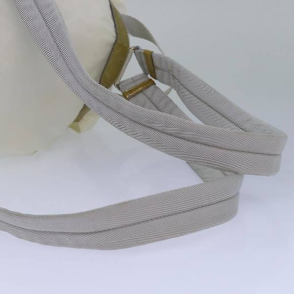 PRADA Backpack Nylon White Silver Auth 85291V